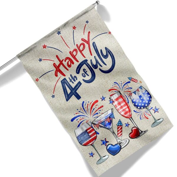 Patriotic 4th of July Wine Tumbler - Red, White & Blue Flag Design - Image 8