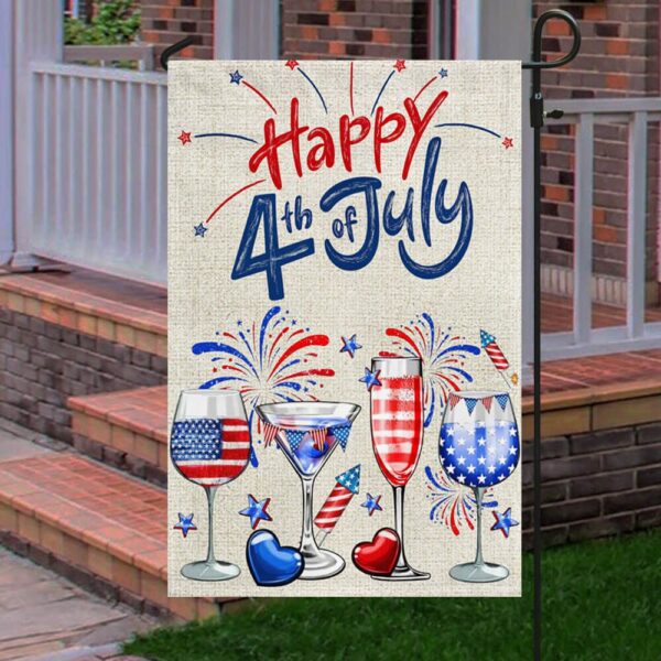 Patriotic 4th of July Wine Tumbler - Red, White & Blue Flag Design - Image 6