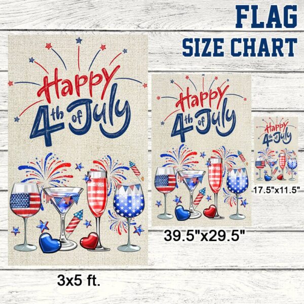 Patriotic 4th of July Wine Tumbler - Red, White & Blue Flag Design - Image 9