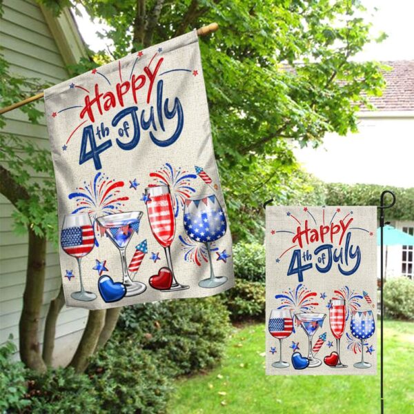 Patriotic 4th of July Wine Tumbler - Red, White & Blue Flag Design - Image 5