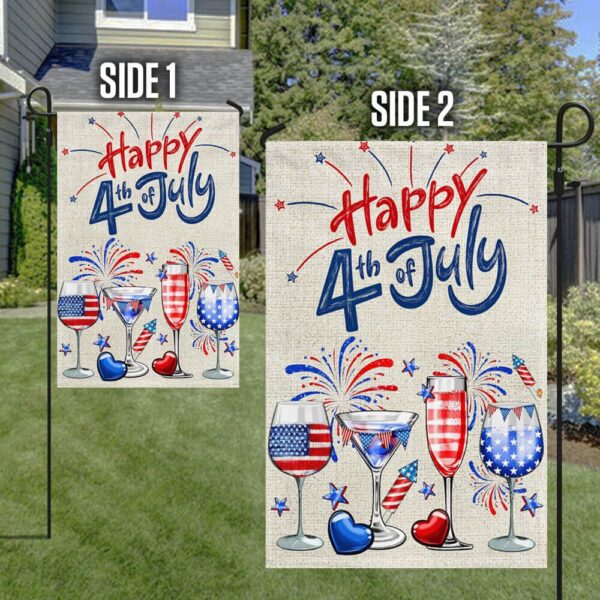 Patriotic 4th of July Wine Tumbler - Red, White & Blue Flag Design - Image 7