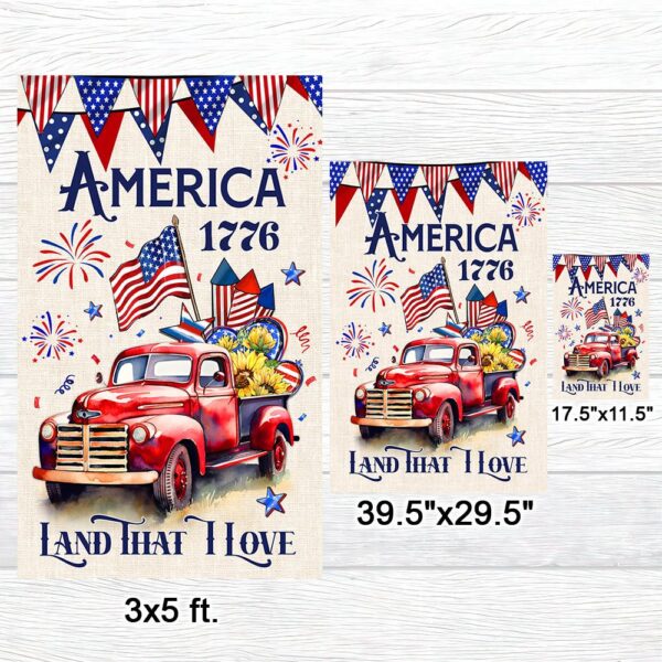 Patriotic 4th of July Truck Flag: America 1776 TQN1301F - Image 7