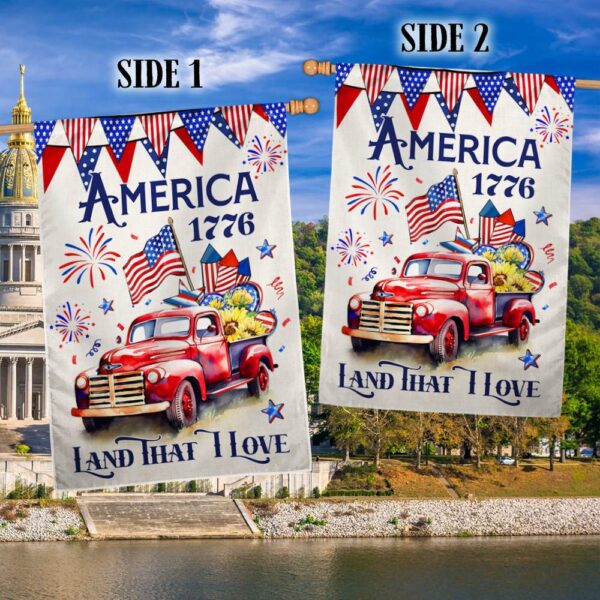 Patriotic 4th of July Truck Flag: America 1776 TQN1301F - Image 3