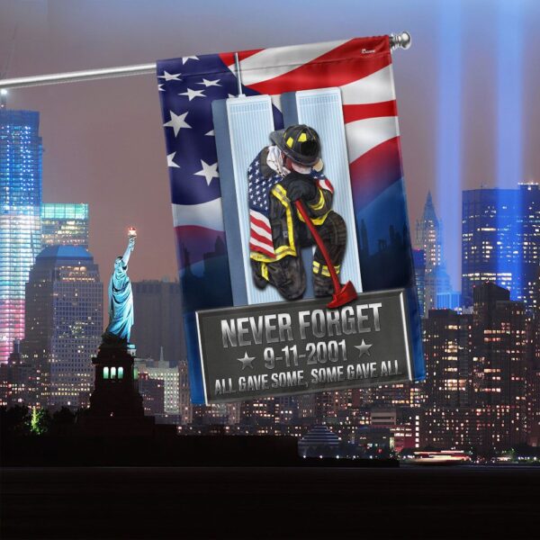 9/11 Patriot Day Firefighter Memorial Flag - Never Forget 343 - Image 2
