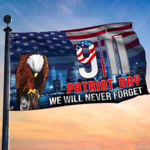 9/11 Patriot Day Grommet Flag: Never Forget (TQN1420GF)