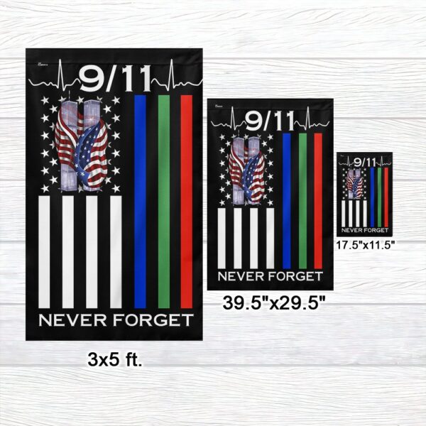 9/11 Patriot Day Flag: Thin Blue Line, Firefighter, Military Support - Image 7