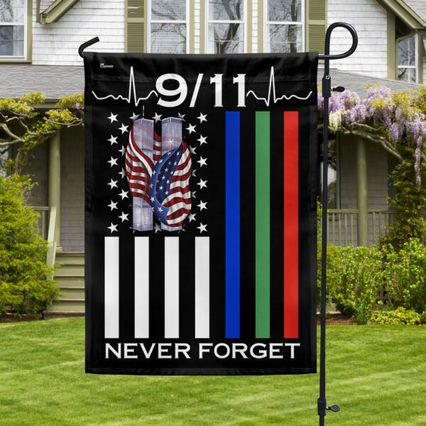 9/11 Patriot Day Flag: Thin Blue Line, Firefighter, Military Support - Image 3
