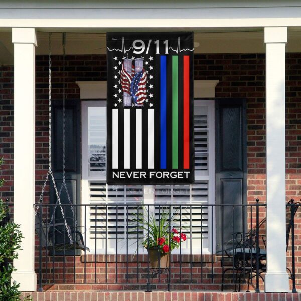 9/11 Patriot Day Flag: Thin Blue Line, Firefighter, Military Support - Image 6