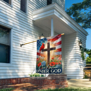Cardinal Christian Cross American Flag One Nation Under God Flag