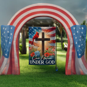 Cardinal Christian Cross American Flag One Nation Under God Flag