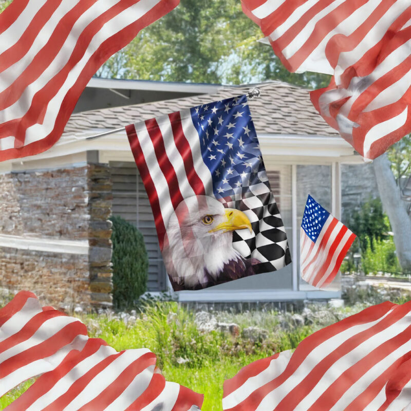 Checkered Racing American Flag