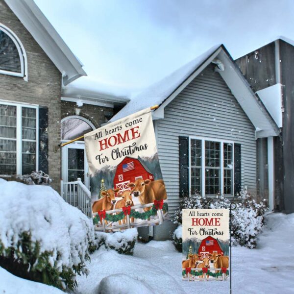 Cow Christmas Flag: All Hearts Come Home for Christmas - Image 2