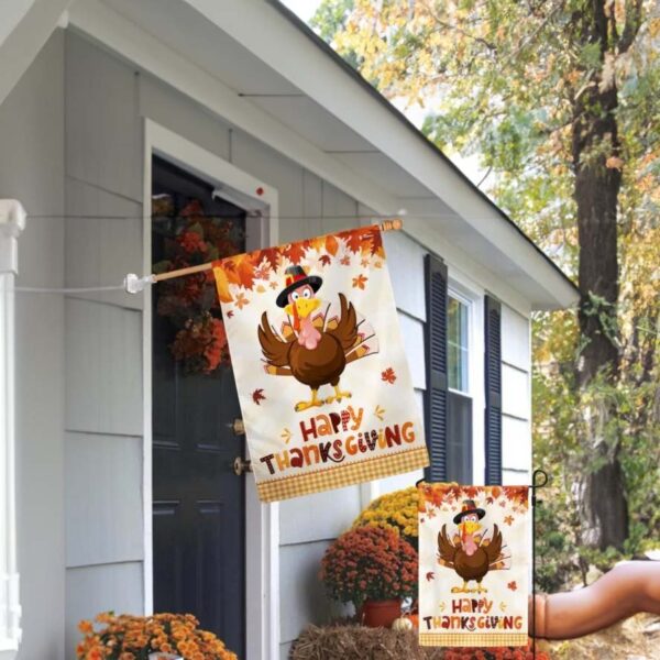Happy Thanksgiving Turkey Fall Flag: Celebrate Autumn Harvest - Image 2