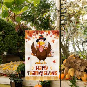 Happy Thanksgiving Turkey Fall Flag: Celebrate Autumn Harvest