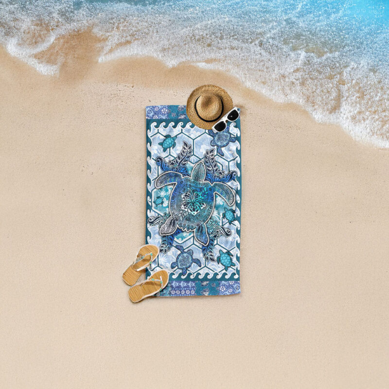 Hawaiian Turtle Polynesian, Sea Turtle Beach Towel