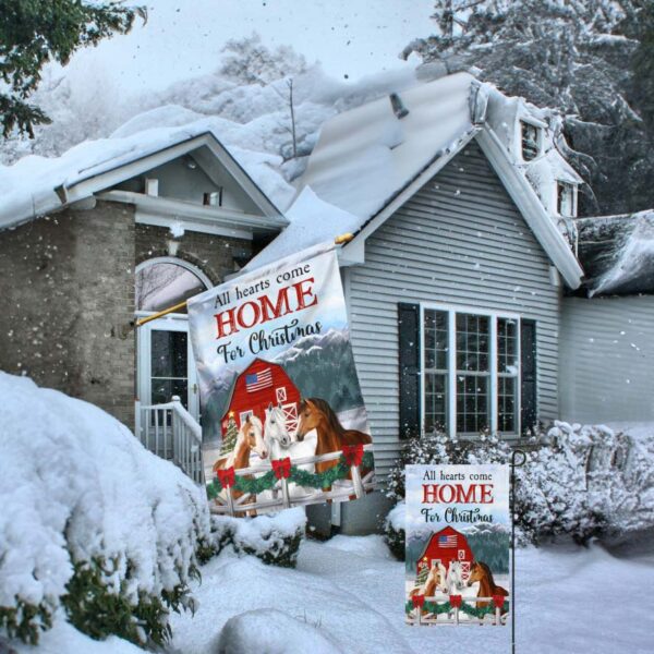 Horses Christmas Flag: All Hearts Come Home - Image 2