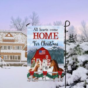 Horses Christmas Flag: All Hearts Come Home