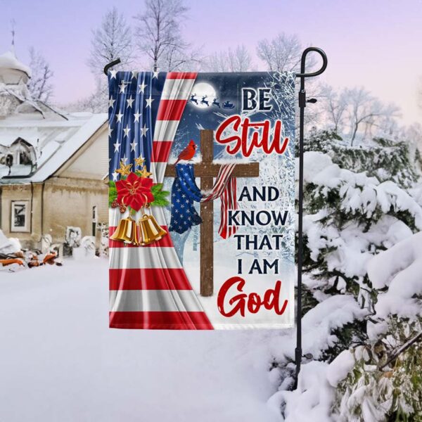 Be Still & Know: Jesus Cross Christmas Flag - Image 2