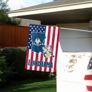 Louisiana State Magnolia American Flag