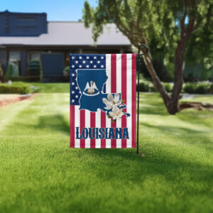 Louisiana State Magnolia American Flag