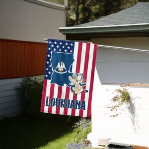 Louisiana State Magnolia American Flag