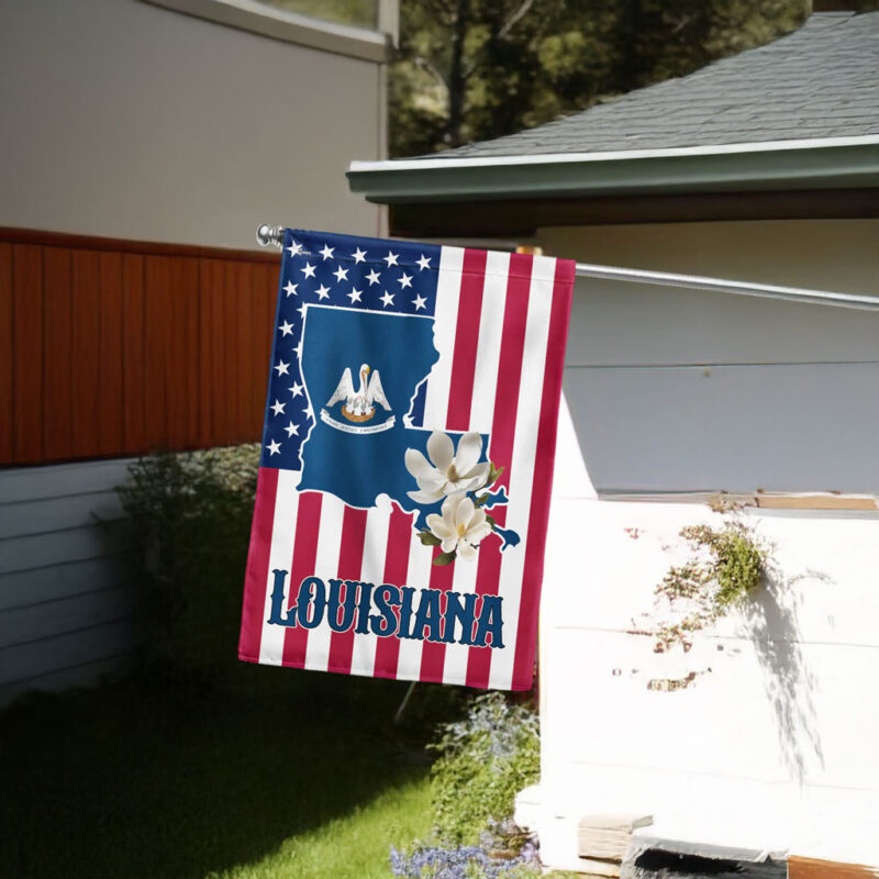 Louisiana State Magnolia American Flag