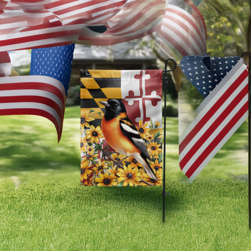Maryland Baltimore Oriole And Black-eyed Susan Flag