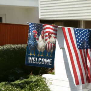 Patriotic Chicken 4th of July Flag
