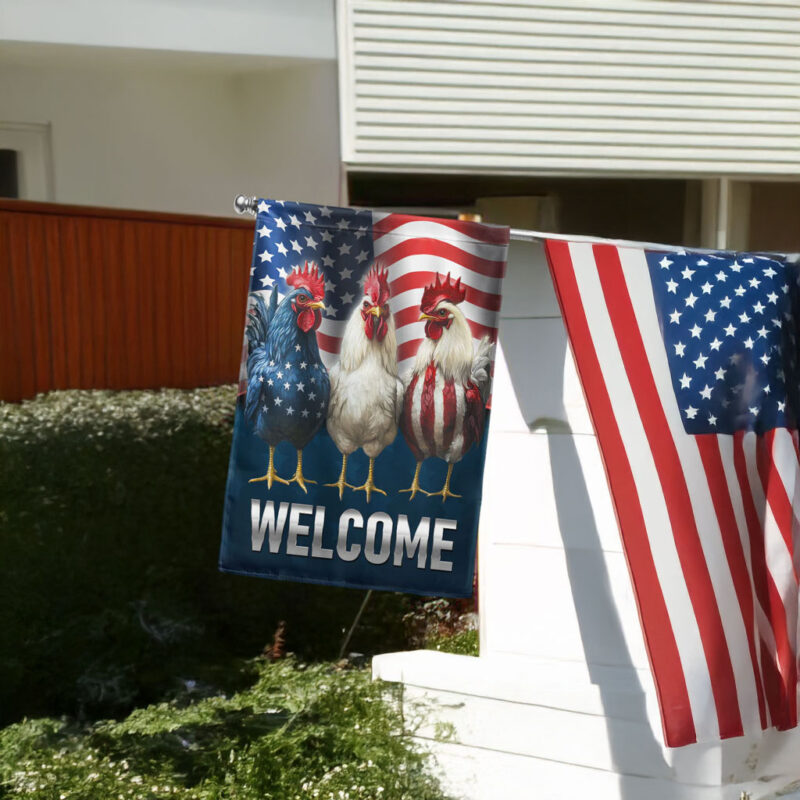 Patriotic Chicken 4th of July Flag