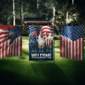 Patriotic Chicken 4th of July Flag
