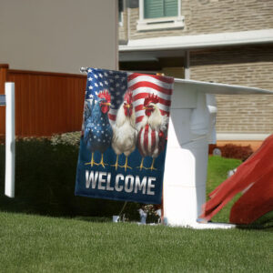 Patriotic Chicken 4th of July Flag