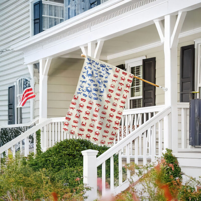 Patriotic Crab 4th Of July Flag