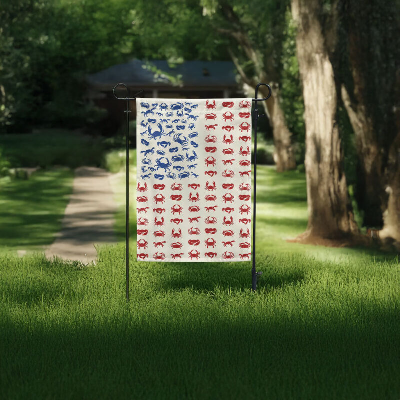 Patriotic Crab 4th Of July Flag