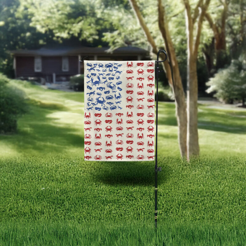 Patriotic Crab 4th Of July Flag
