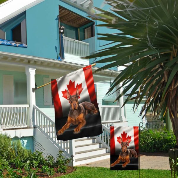 Red Doberman Pinscher Canadian Flag Dog Lover Gifts - Image 2