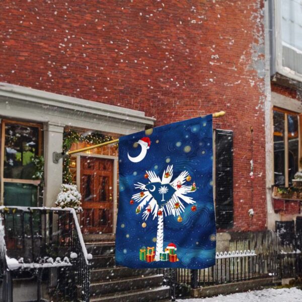 South Carolina Christmas Starry Night Flag: Festive Holiday Decor - Image 2