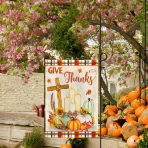 Give Thanks Jesus: Thanksgiving Fall Flags & Cross Pumpkins