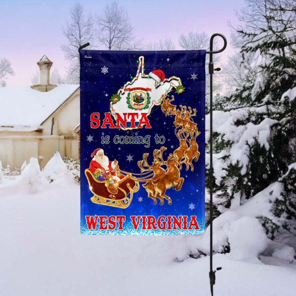 West Virginia Christmas Flag: Santa's Coming! - Image 2