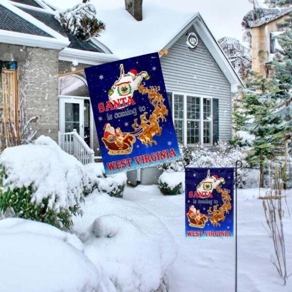 West Virginia Christmas Flag: Santa's Coming!