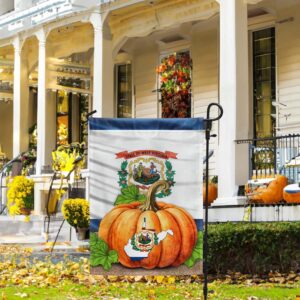 West Virginia Fall Pumpkin Flag: Halloween & Thanksgiving Decor