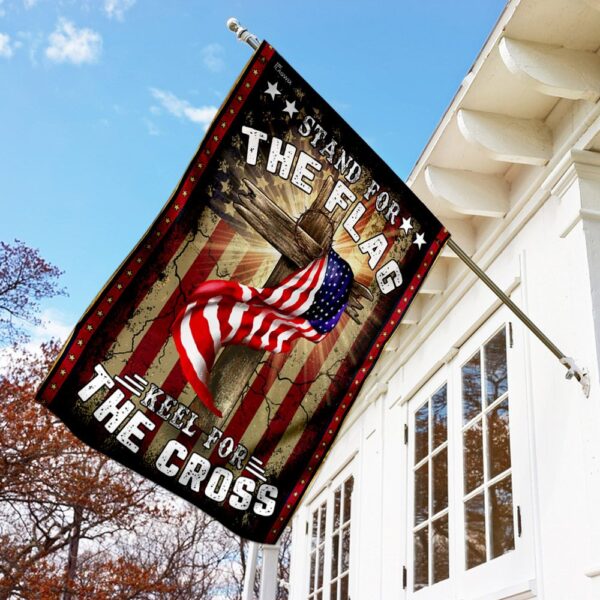 Patriotic American Flag & Cross Throw Blanket THN2082F - Image 2