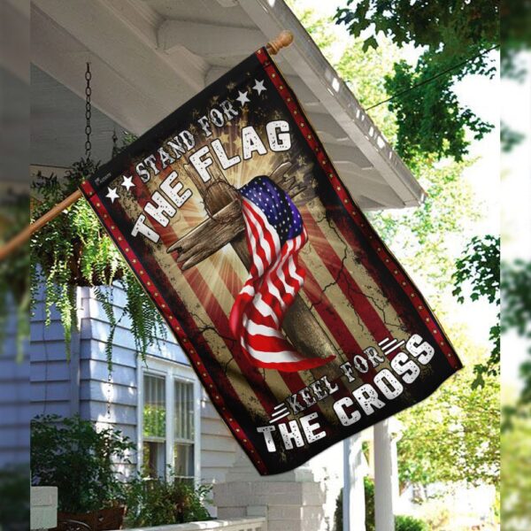 Patriotic American Flag & Cross Throw Blanket THN2082F - Image 3