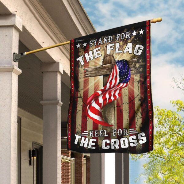 Patriotic American Flag & Cross Throw Blanket THN2082F