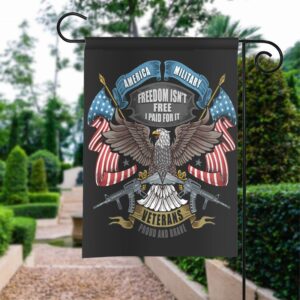 American Eagle Usa Flag And Weapon Garden Flag