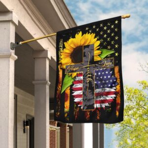 American Faith Hope Love Flag: Patriotic Decor