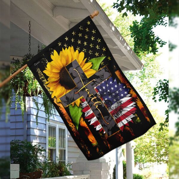 American Faith Sunflower Flag: Patriotic Decor & Garden Flags - Image 3