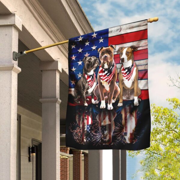 American Flag Pitbull DBX1785F: Patriotic Pitbull Design