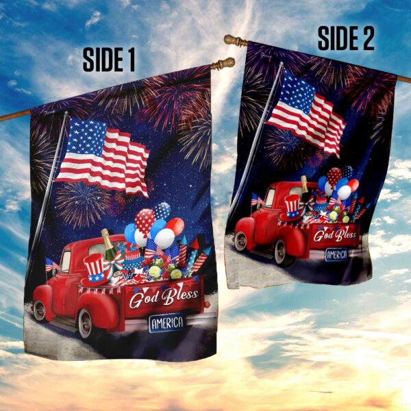 American Red Truck 4th of July Flag - Patriotic Truck Decor TLP12F - Image 5