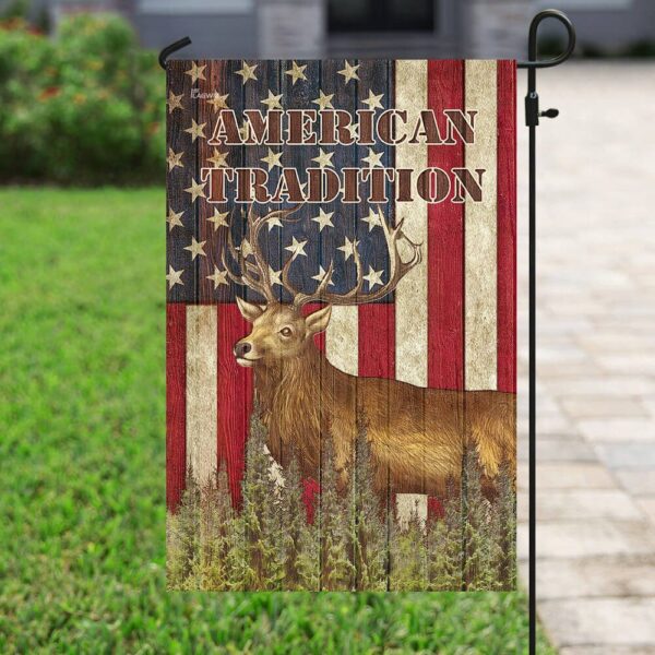 American Tradition Deer Flag: PN184F - Patriotic Outdoor Decor