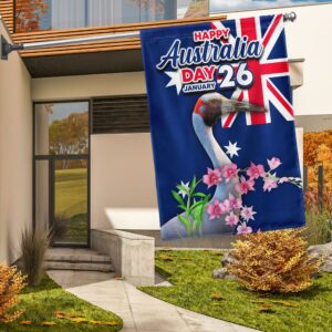 Happy Australia Day Brolga Flag - Celebrate January 26th